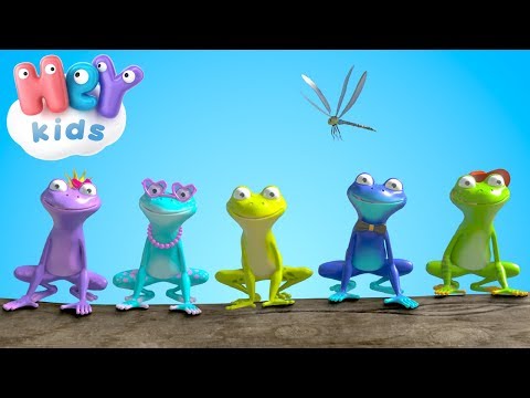 Five Little Speckled Frogs song + more counting nursery rhymes 🐸 HeyKids