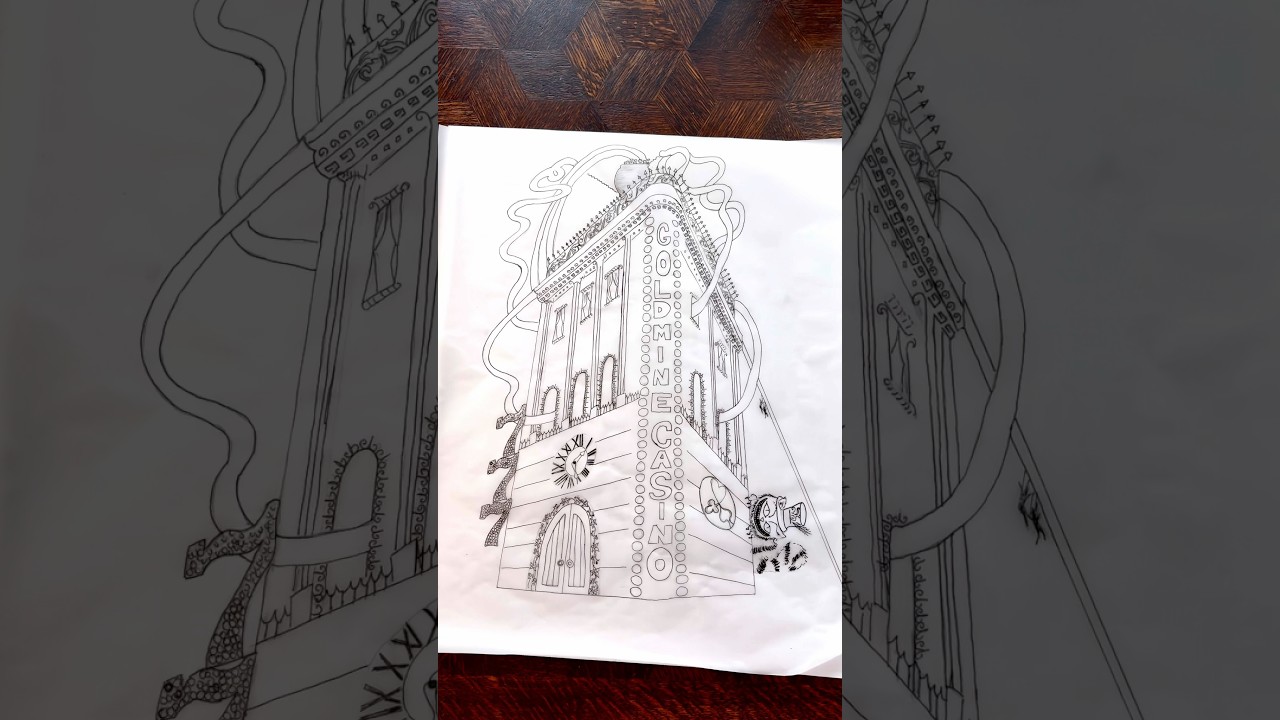 Watch me draw the final draft of my first project for perspective class