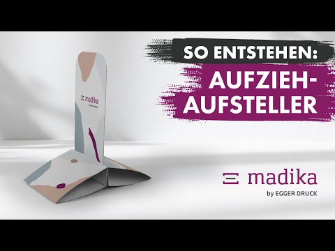 Aufziehaufsteller für Theken oder Kassen | madika by EGGER Druck