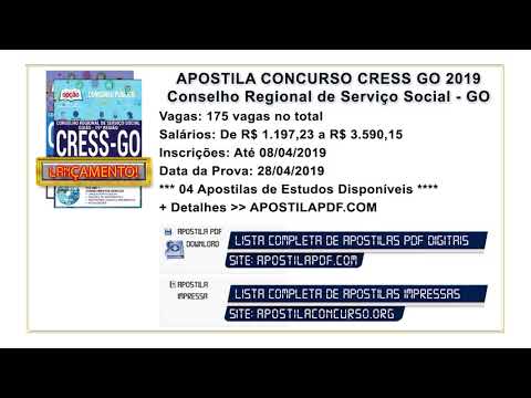 Apostila Concurso CRESS GO 2019 PDF e Impressa Estado de Goiás