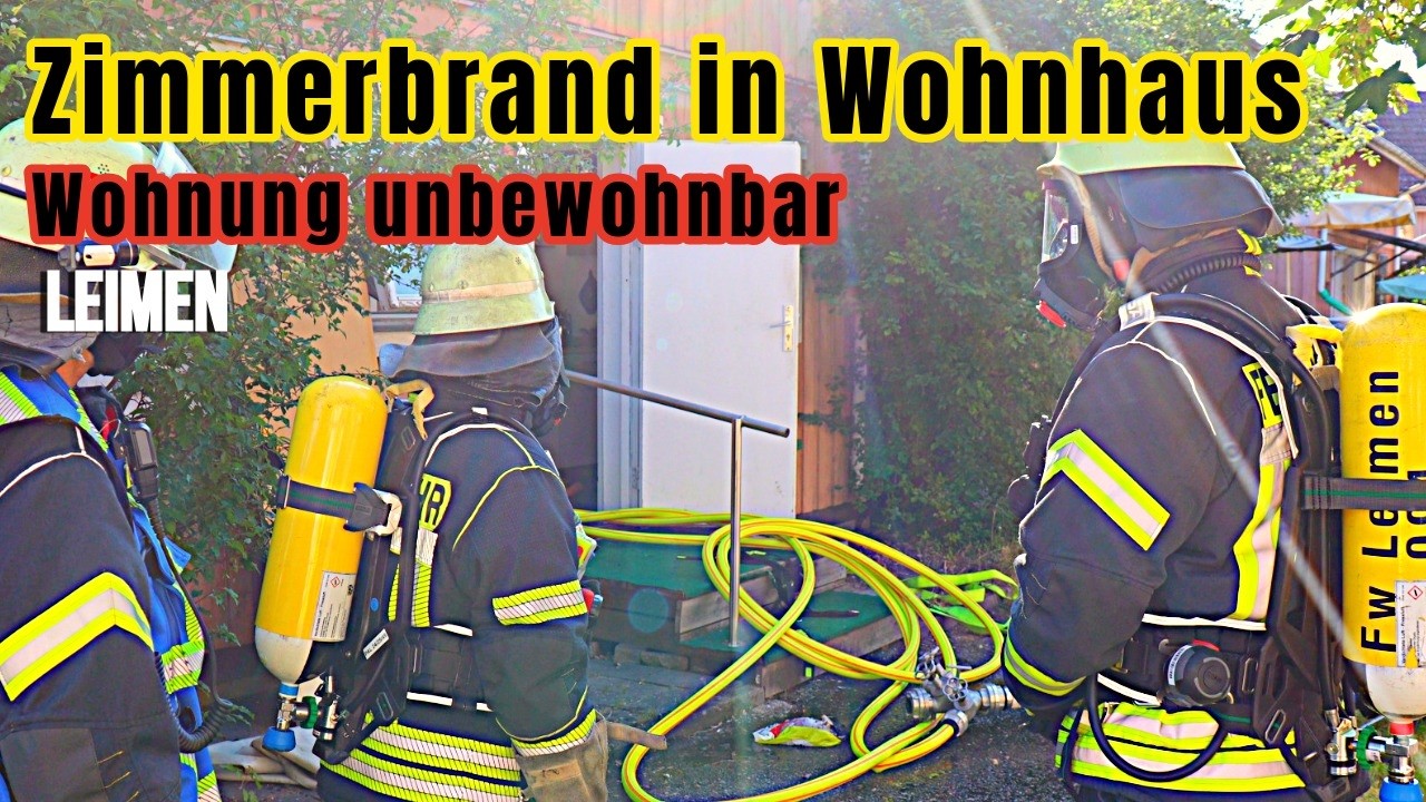 Großeinsatz wegen Zimmerbrand in Leimen – Ursache noch unklar