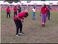 Fascinating! Okocha Dares Kanu Nwankwo In Ball Juggling, Guess Who Won?