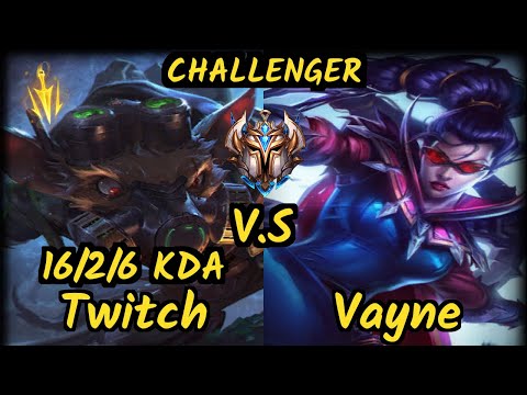 LGD Kramer (TWITCH) vs VAYNE - 16/2/6 KDA BOTTOM ADC CHALLENGER GAMEPLAY - KR
