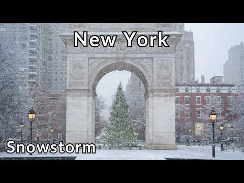 New York City's First Snowstorm, Peaceful Early Morning Walk Greenwich Village | 4K