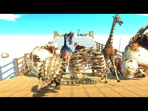 The Dinosaur Race Up and Down - Animal Revolt Battle Simulator