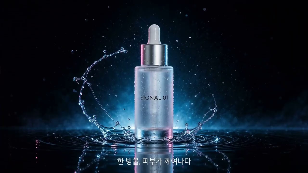 SIGNAL 01 프리미엄 수분 세럼 AI 제품 광고