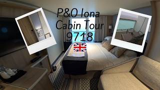 P&O CRUISES IONA, DECK 9718 CABIN TOUR, STANDARD BALCONY , TIPS AND TRICKS!🚢⚓