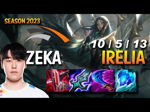 HLE Zeka IRELIA vs AURELION SOL Mid - KR Ranked