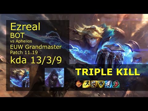 Ezreal ADC & Yuumi vs Aphelios & Thresh - EUW Grandmaster 13/3/9 Patch 11.19 Gameplay