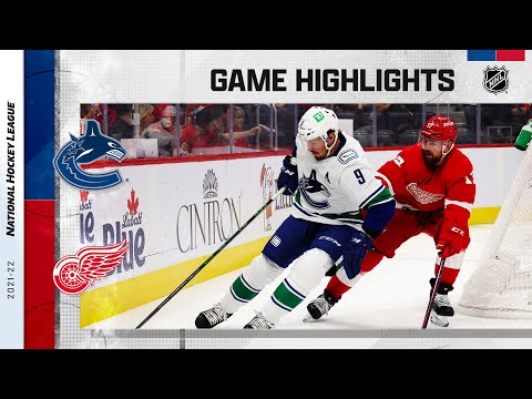 Canucks @ Red Wings 10/16/2021 | NHL Highlights