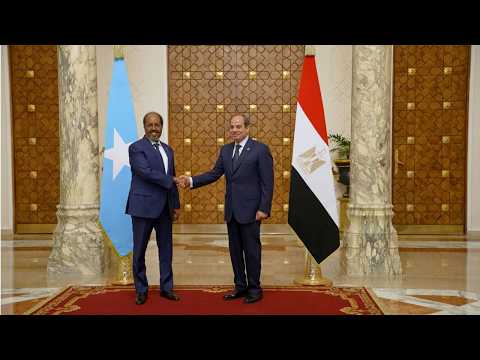 الرئيس السيسي يستقبل نظيره الصومالي بقصر الاتحادية 