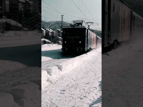 Passenger train in winter