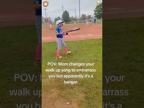 When the moms change their walk up songs 🤣#walkupsong #funny #baseball #tball #children