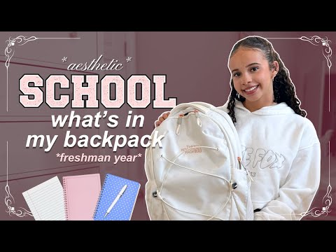 WHAT'S IN MY BACKPACK 2025 🎒✨ | *freshman year* *aesthetic school supplies* *nervous!!*