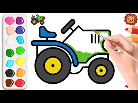 Comment dessiner un tracteur 🚜 Coloriage Tracteur Dessin Facile