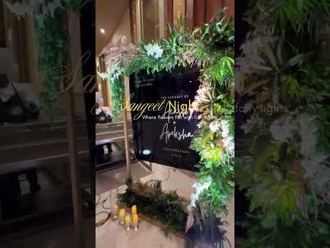 Sangeet Night where flowers flirt with fairy lights ✨🌸