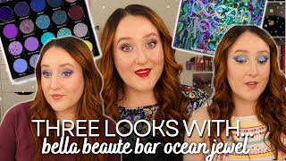 THREE LOOKS WITH OCEAN JEWEL! Bella Beaute Bar Eyeshadow Palette Tutorial & Inspiration Looks!