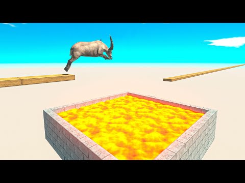 Death Jump Over Lava Pool ► Animal Revolt Battle Simulator