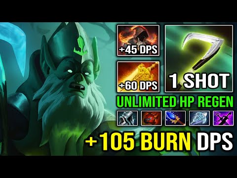 BRUTAL +105 BURN DPS Super Tank 1v5 Necrophos | Unlimited HP Regen with Heart Wind Waker Dota 2