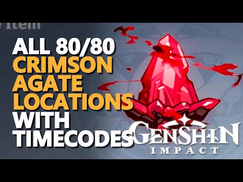 All Crimson Agate Genshin Impact 80/80 Locations