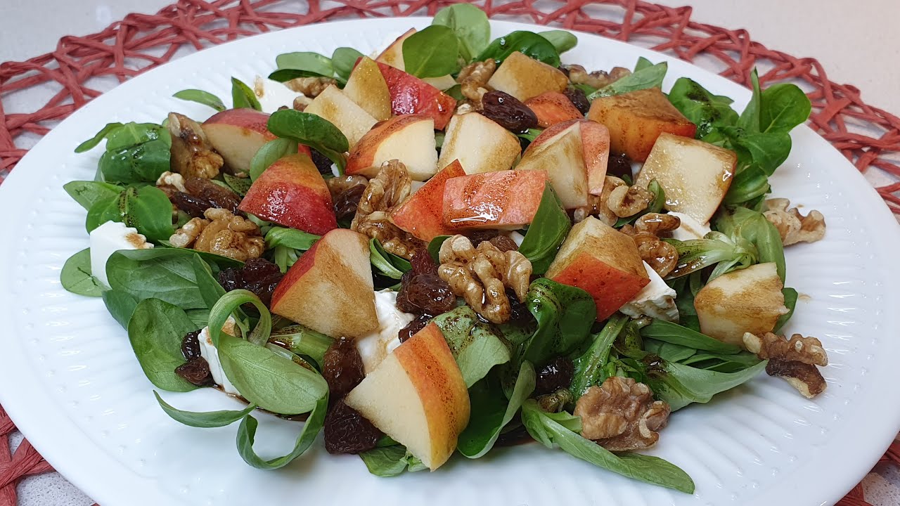 ✅ENSALADA DE CANÓNIGOS. Con manzana, nueces y pasas! #nuberosaylila