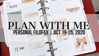 Plan with Me | Personal Filofax | Simple & Trendy Co Daily Inserts | Oct 19-25, 2020 #filofax