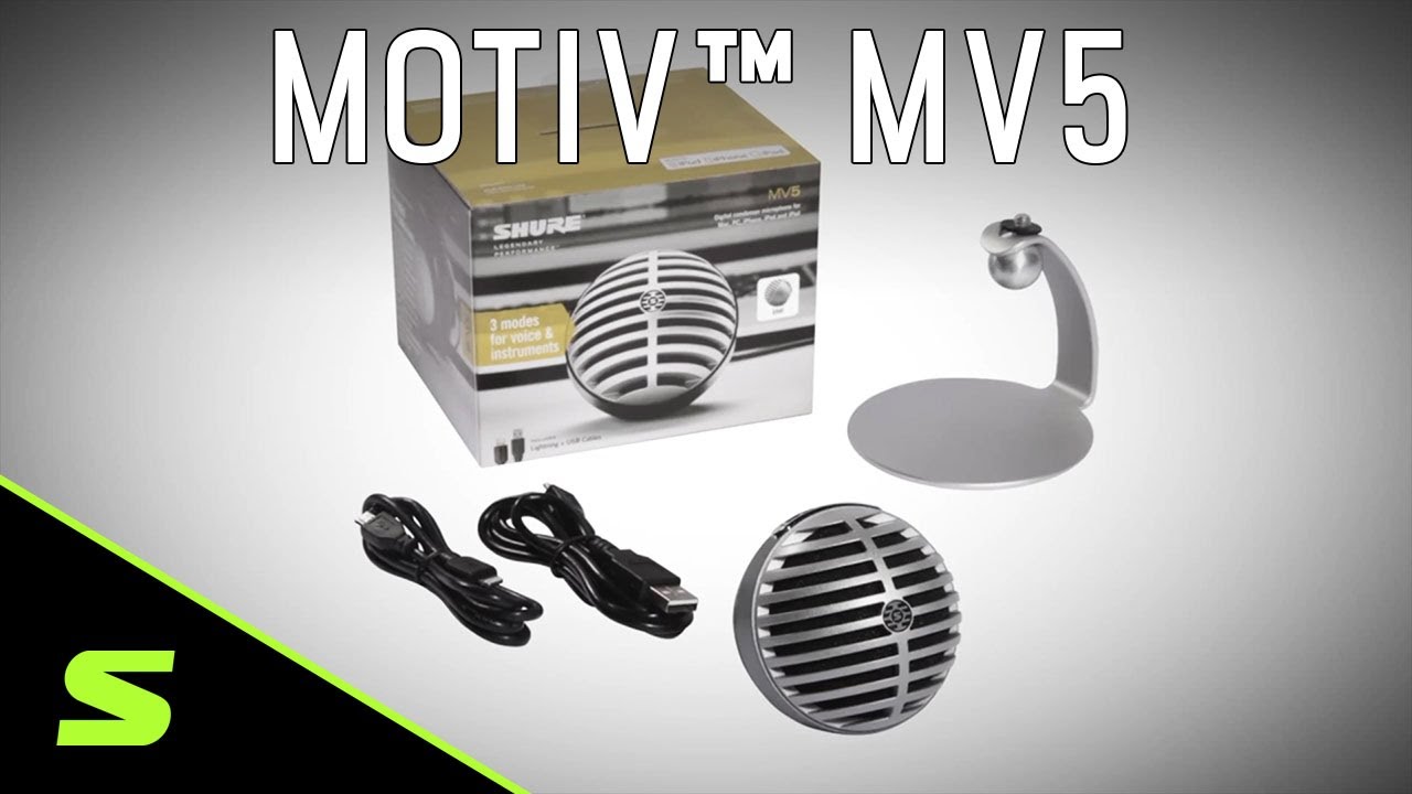 Shure Motiv MV5-DIG Digital Microphone - Grey