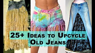 IDEAS TO UPCYCLE OLD JEANS | HOW TO UPCYCLE OLD CLOTHES