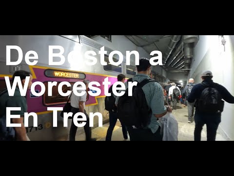 Tomando un Tren de Boston a Worcester en Massachusetts