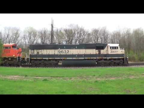Ex-BN-Led Coal Train Passes Before Amtrak Goes By