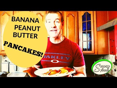 Making Banana Peanut Butter Pancakes😋
