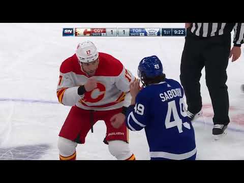 Fight Milan Lucic vs Scott Sabourin, 1000th Game Milan Lucic in NHL 4/13/2021