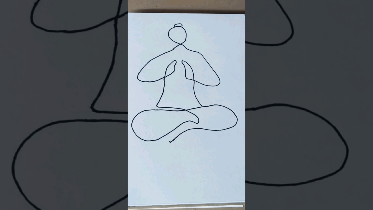 How to draw meditation pose drawing | Meditation drawing #meditation #onelinedrawing #art #yoga