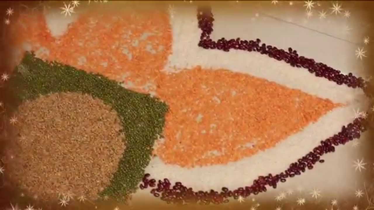 Easy pulses rangoli design