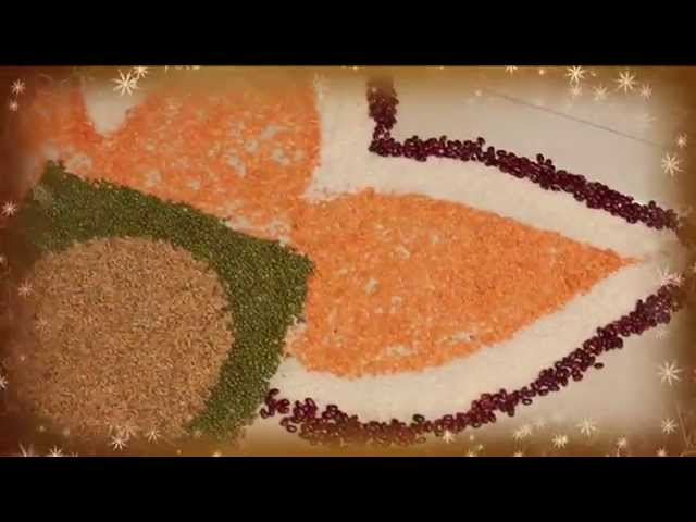 Easy pulses rangoli design