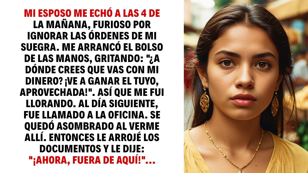 MI ESPOSO ME ECHÓ A LAS 4 DE LA MAÑANA, FURIOSO POR IGNORAR LAS ÓRDENES DE MI SUEGRA. ME ARRANCÓ...