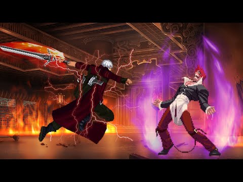 Orochi Iori Burned Dante's Mansion! Dante VS Orochi Iori Epic Dramatic Fight (DMC VS KOF)