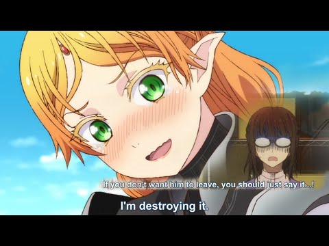 Tsundere elf doesn't want Ojisan go back to his world | so she have to destroy the way of going back