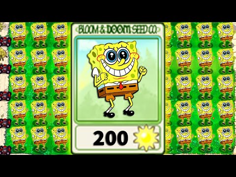 Plants vs Zombies Mod Spongebob | 100% Peashooter Spongebob vs All Zombotany 2