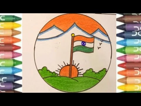 how to draw indian flag 🇮🇳/independence day drawing easy steps / very easy Republic Day drawing l