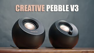 Video thumbnail for Creative PEBBLE V3 Review 2023 - Bang for the Buck Speakers! by TechBroll