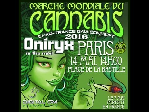 Dj Oniryx (Digital Om) @ Marche Mondiale du Cannabis Paris 14 Mai 2016 Char Trance Gaia Concept