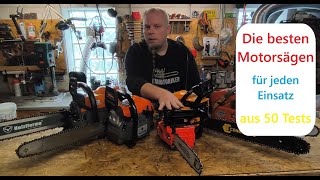die BESTEN Motorsägen 2025 aus über 50 Benzin Kettensägen Vergleichstests & Erfahrungsberichten