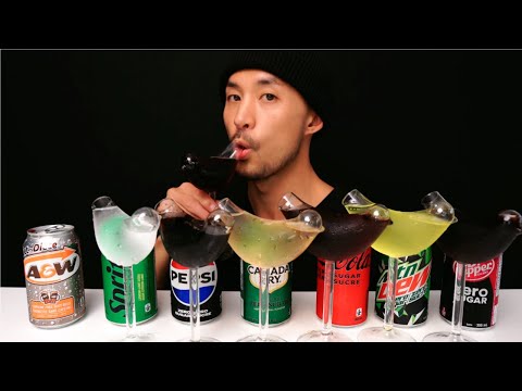 [ASMR] DRINKING POPULAR SODAS (ZERO SUGAR EDITION) | COCA-COLA| PEPSI| MTN. DEW| DR.PEPPER| SPRITE