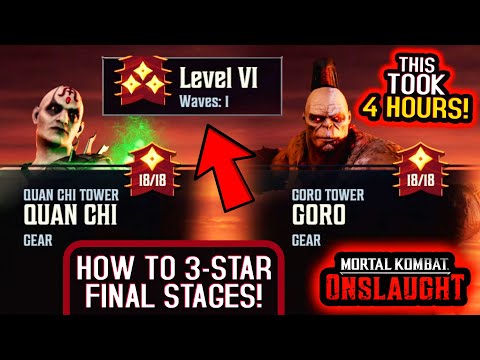 MK Onslaught. How to 3-Star Floor 6 Boss Towers. Final Stage Boss Goro and Quan Chi Guide.