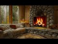 Relaxing Rainfall and Crackling Fire🔥Cozy Fireplace Ambience for Better Sleep