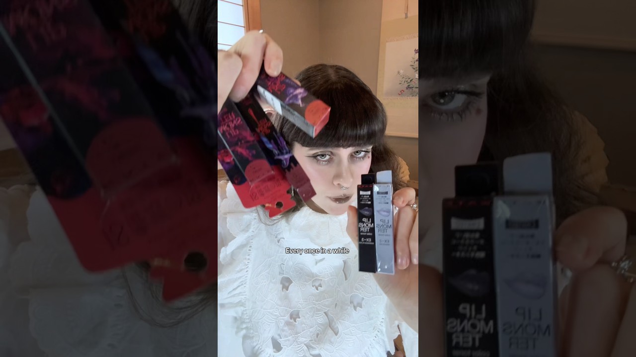 trying goth friendly japanese drugstore makeup 🖤 #gothmakeup #japanlife