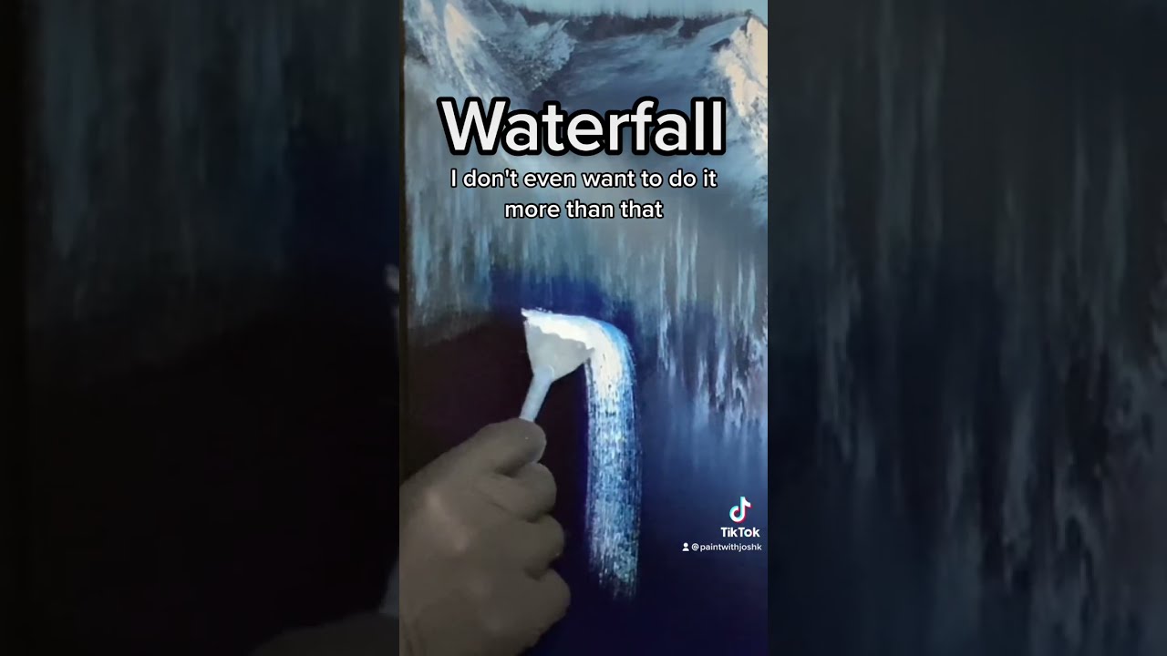 #Paint a #Waterfall like #BobRoss in seconds! #Shorts #ShortsFeed #FYP #PaintWithJosh