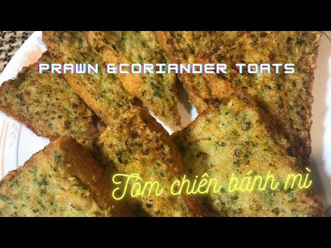 Este petisco é tão viciante - Torradas de Camarão e Coentro (Thức ăn vặt ăn là ghiền)