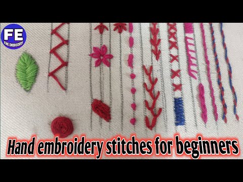 20 hand embroidery stitches,Hand embroidery tutorial for beginners,hand embroidery tutorial,stitches